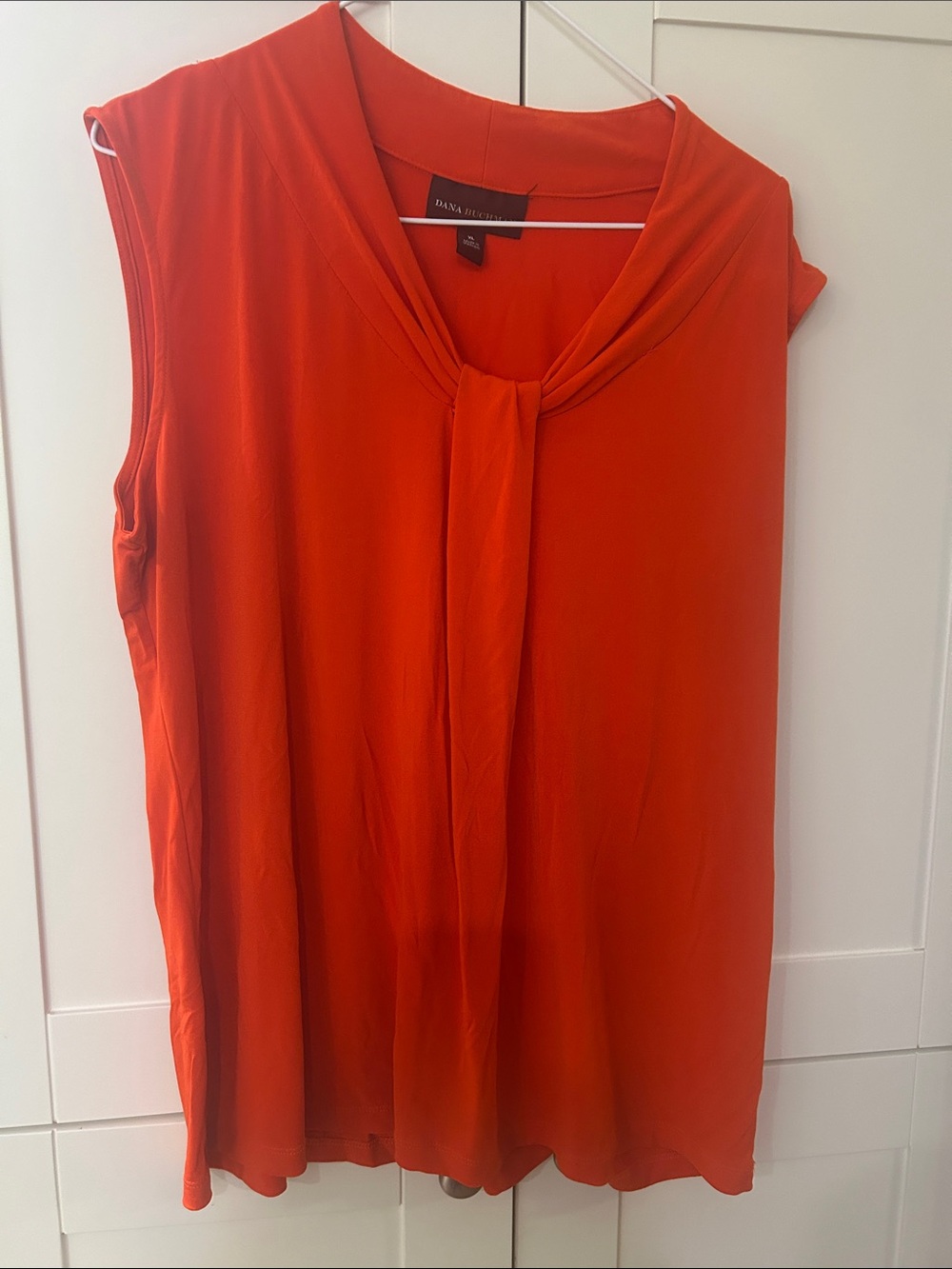 Dana Buchman Red Sleeveless Tie-Neck Camisole bundle with black cardigan